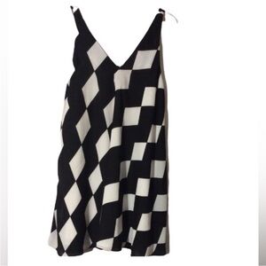 SAM EDELMAN Classic BLACK and WHITE Trapeze Style DRESS Size MEDIUM